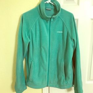 Columbia full zip fleece jacket mint green